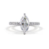 ARIA | 1.77ct & 4.04 cts Marquise Diamond Hidden Halo Engagement Ring in 14K White Gold - Lab Grown Diamond