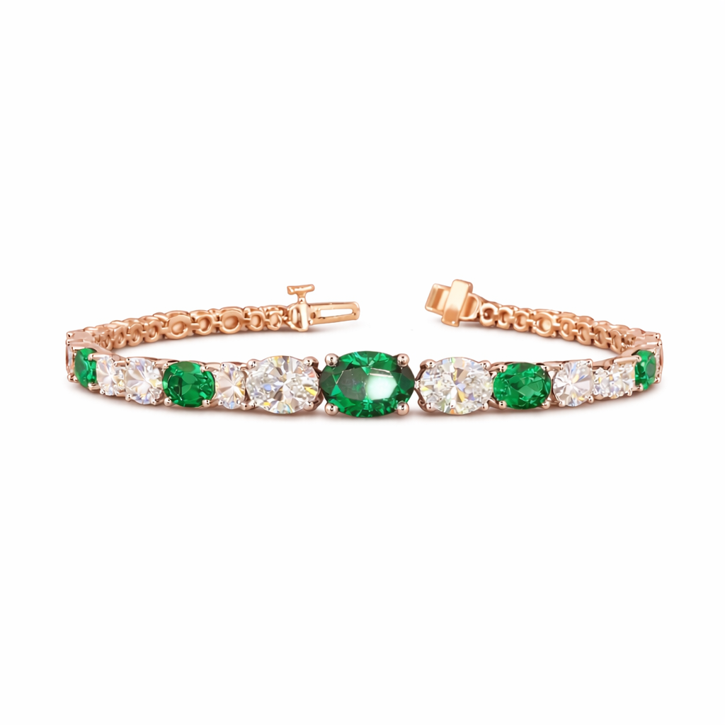 ariel | 5.92 ct oval diamond riviera bracelet in 14k rose  gold
