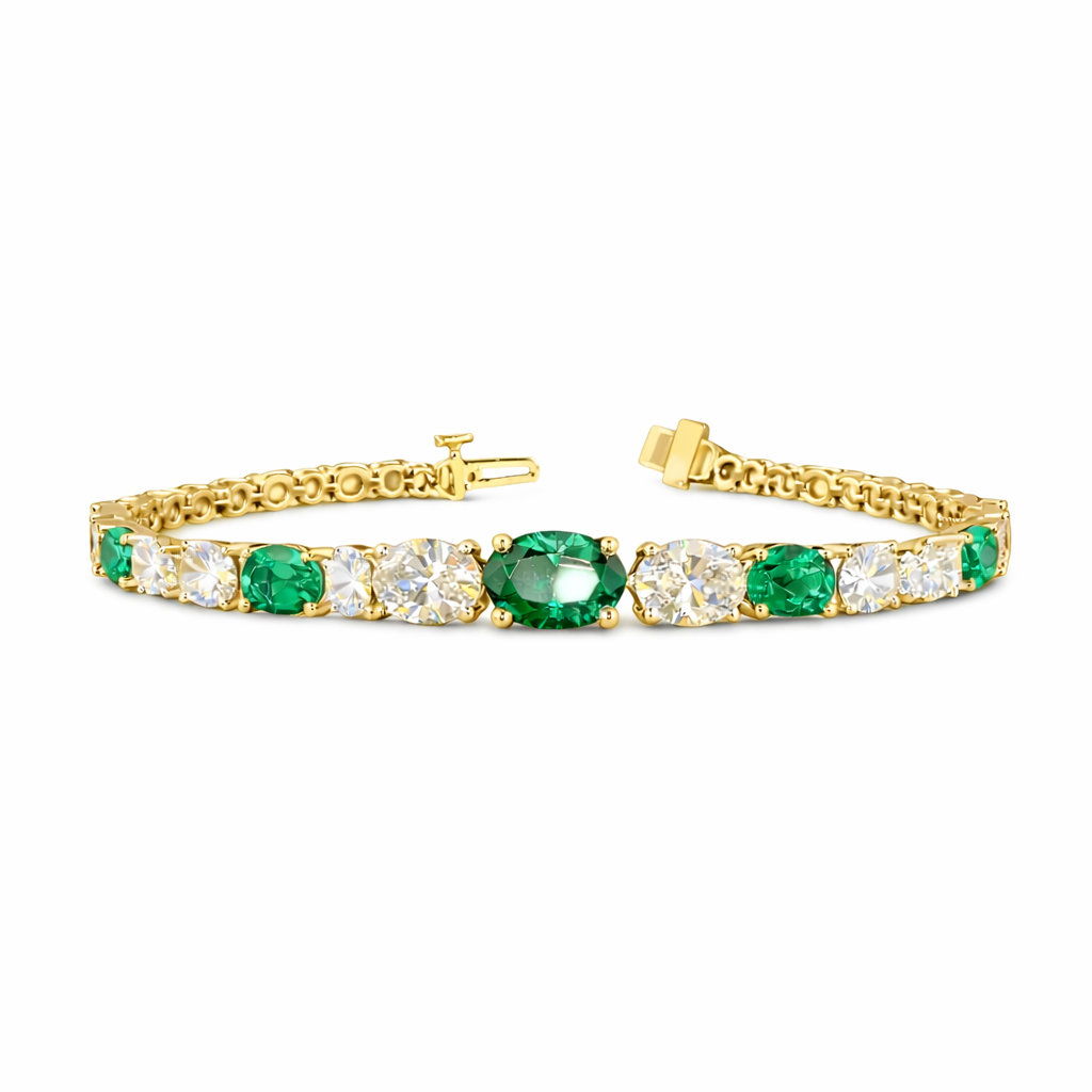 ARIEL | 5.92 Ct Oval Diamond Riviera Bracelet in 14K Yellow  Gold