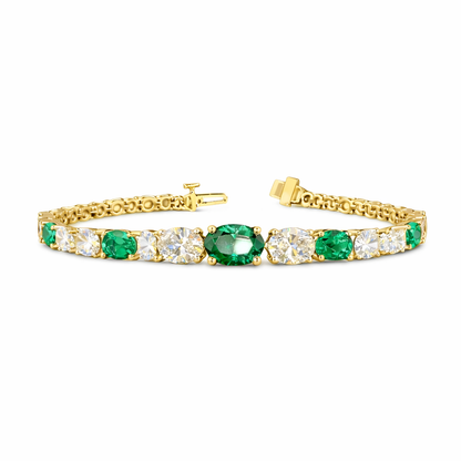 ARIEL | 5.92 Ct Oval Diamond Riviera Bracelet in 14K Yellow  Gold