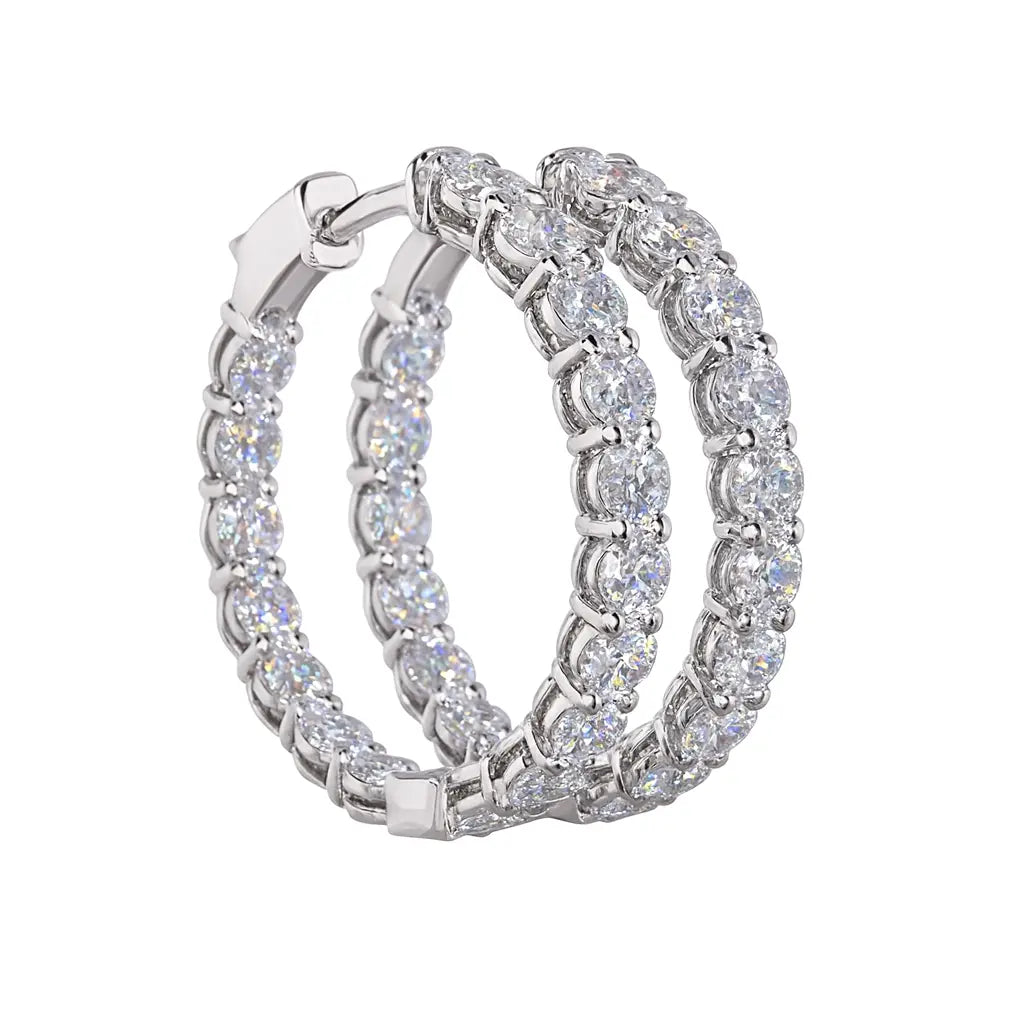 audrey round diamond hoop earrings | 3.16 cts | 14k white gold