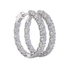 AUDREY | 3.11 Ct Round Diamond Hoop Earrings in 14K White Gold - Lab Grown Diamond