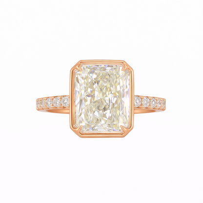 AURA | 4.78 ct Radiant Diamond 3-Stone Ring in 18K Rose Gold - Lab Grown Diamond
