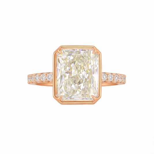 AURA | 4.78 ct Radiant Diamond 3-Stone Ring in 18K Rose Gold - Lab Grown Diamond