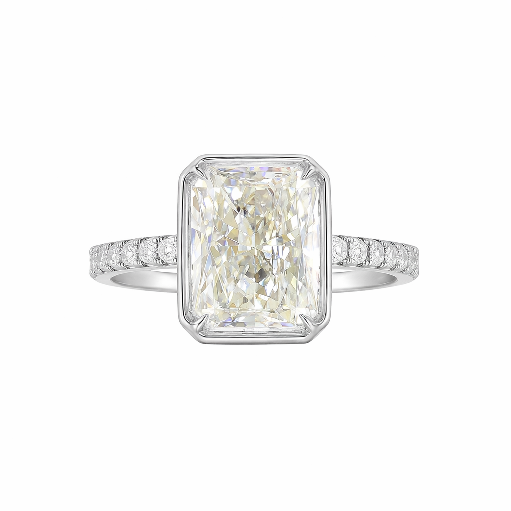aura | 4.78 ct radiant diamond 3-stone ring in 18k white gold - lab grown diamond