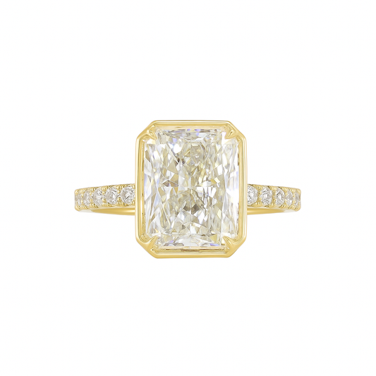 AURA | 4.78 ct Radiant Diamond 3-Stone Ring in 18K Yellow Gold - Lab Grown Diamond