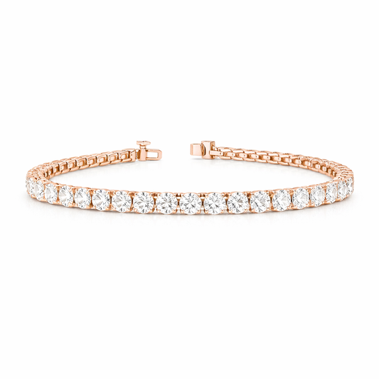 AUREUS | 9.67 Ct Round Diamond Tennis Bracelet in 14K Rose Gold