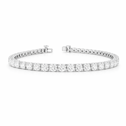 AUREUS | 9.67 Ct Round Diamond Tennis Bracelet in 14K White Gold