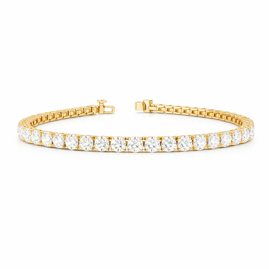 AUREUS | 9.67 Ct Round Diamond Tennis Bracelet in 14K Yellow Gold