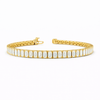AUREVA | 3.88 Ct  Emerald Diamond Tennis Bracelet in 14K Yellow Gold