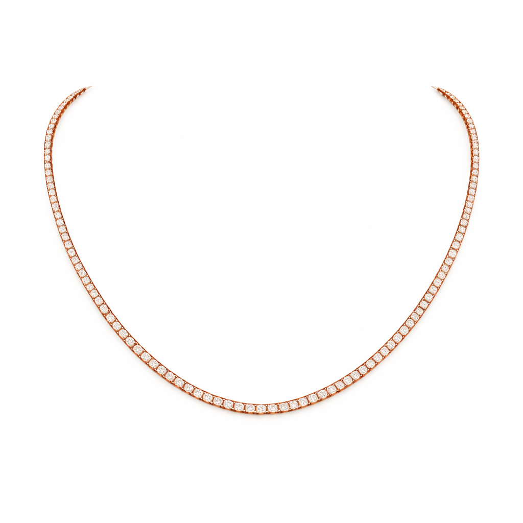 aurora | 5.52 ct round necklace in 14k rose gold