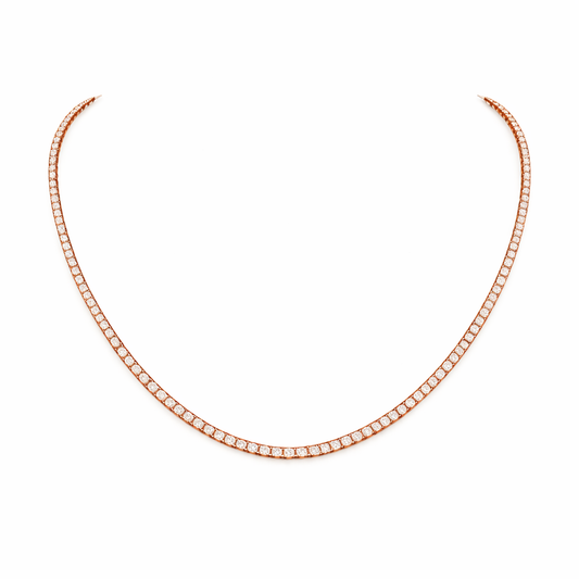 AURORA | 5.52 Ct Round Necklace in 14K Rose Gold