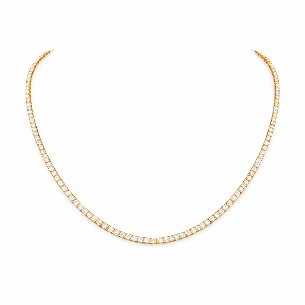 aurora | 5.52 ct round necklace in 14k yellow gold