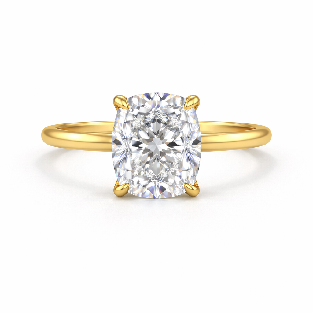 avelisse | 5.13 ct cushion brilliant diamond hidden halo engagement ring in 14k rose gold - lab grown diamond