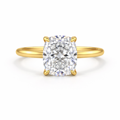 AVELISSE | 5.13 Ct Cushion Brilliant Diamond Hidden Halo Engagement Ring in 14K Rose Gold - Lab Grown Diamond
