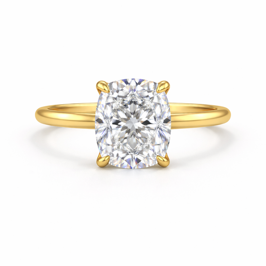 AVELISSE | 5.13 Ct Cushion Brilliant Diamond Hidden Halo Engagement Ring in 14K Rose Gold - Lab Grown Diamond