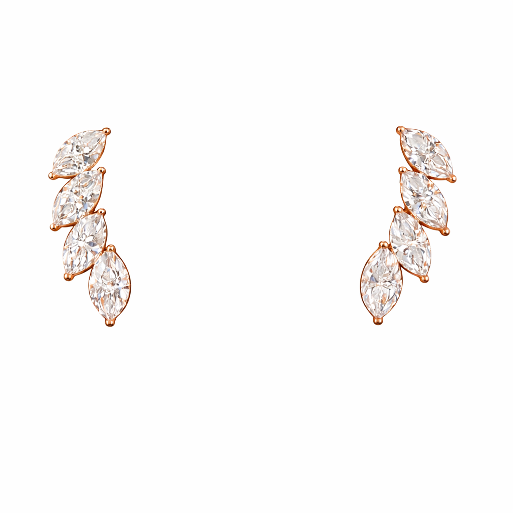 avelisse elan 2.62 ct marquise crawler earrings 14k rose gold