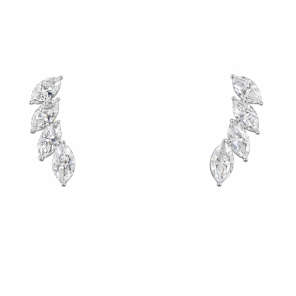 AVELISSE ELAN 2.62 Ct Marquise Crawler Earrings 14K White Gold