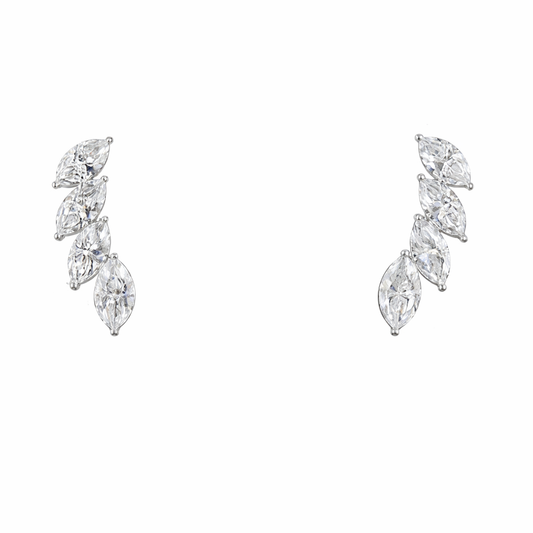 AVELISSE ELAN 2.62 Ct Marquise Crawler Earrings 14K White Gold