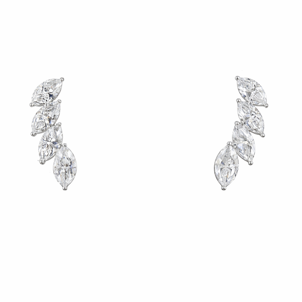 AVELISSE ELAN | 2.62 Ct Marquise Shape Crawler Earring in 14K WHITE GOLD - Lab Grown Diamond