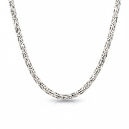 BAROQUE | 146gm Byzantine Chain in 14K White Gold - Lab Grown Diamond