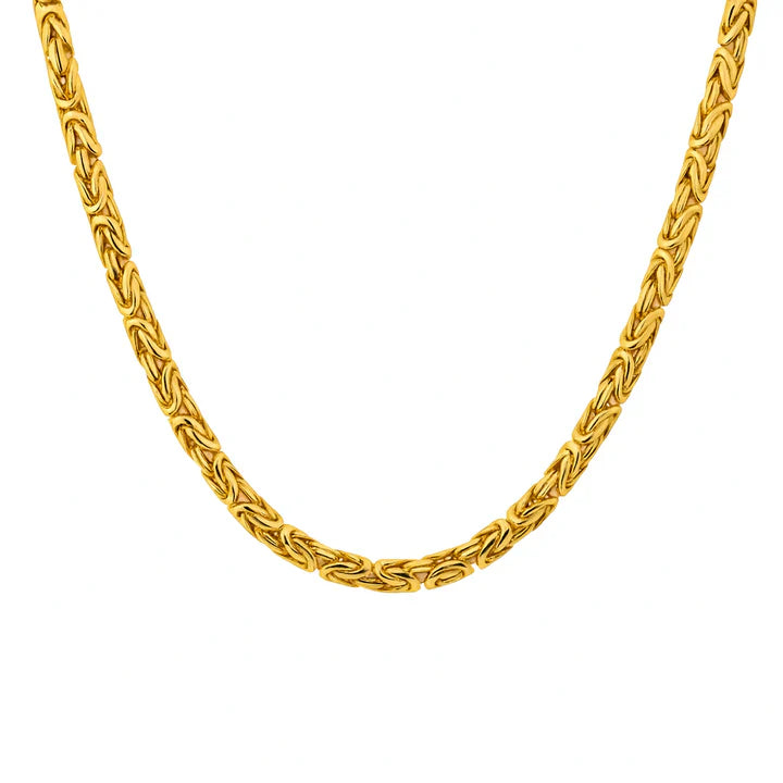 BAROQUE | 146gm Byzantine Chain in 14K Yellow Gold - Lab Grown Diamond