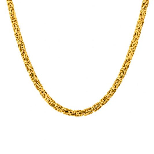 BAROQUE | 146gm Byzantine Chain in 14K Yellow Gold - Lab Grown Diamond