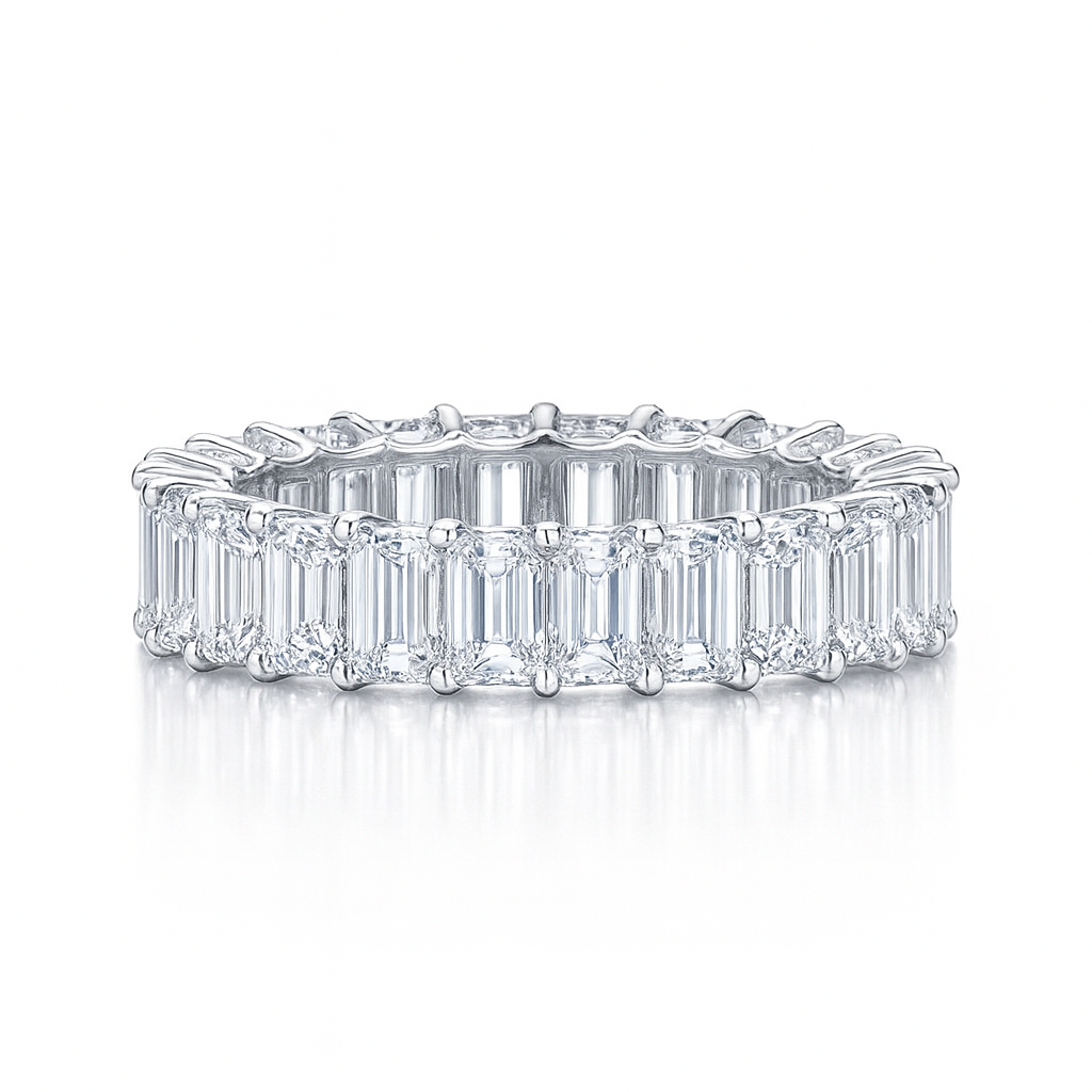 silvaris emerald band | total 6.67ct natural | 21 diamonds