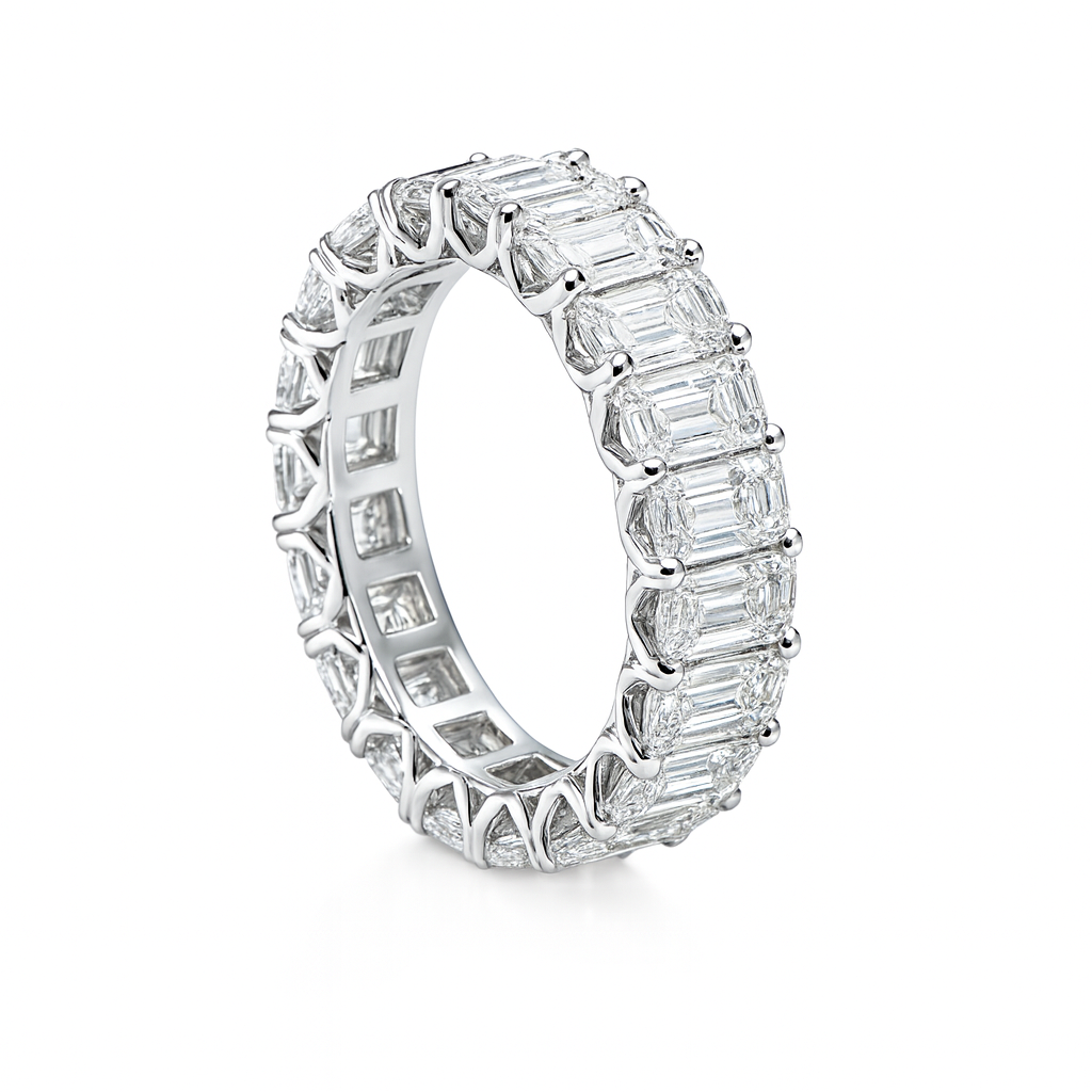 silvaris emerald band | total 6.67ct natural | 21 diamonds