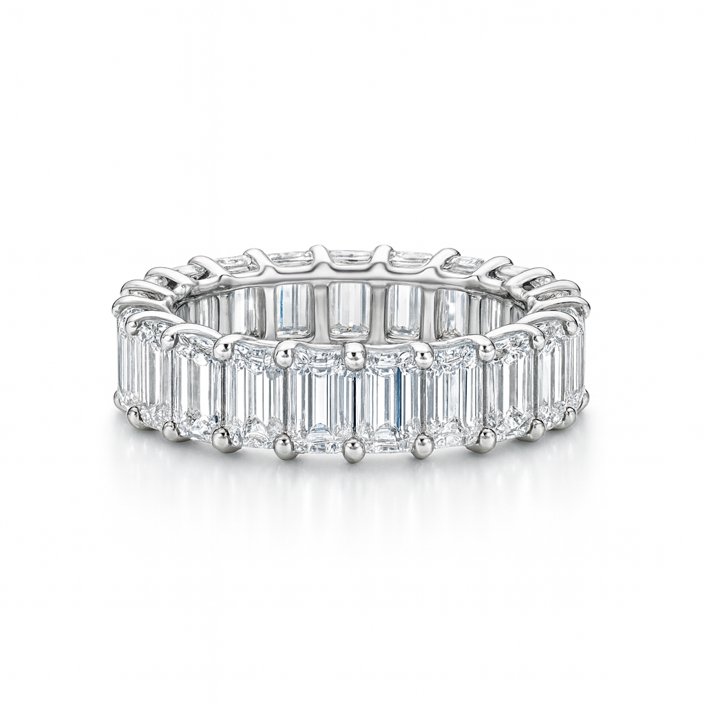 vassara emerald band | total 7.69ct natural | 19 diamonds