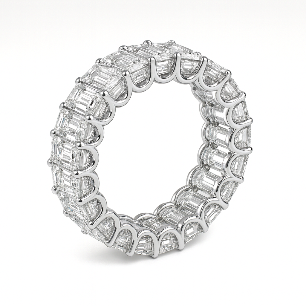 vassara emerald band | total 7.69ct natural | 19 diamonds