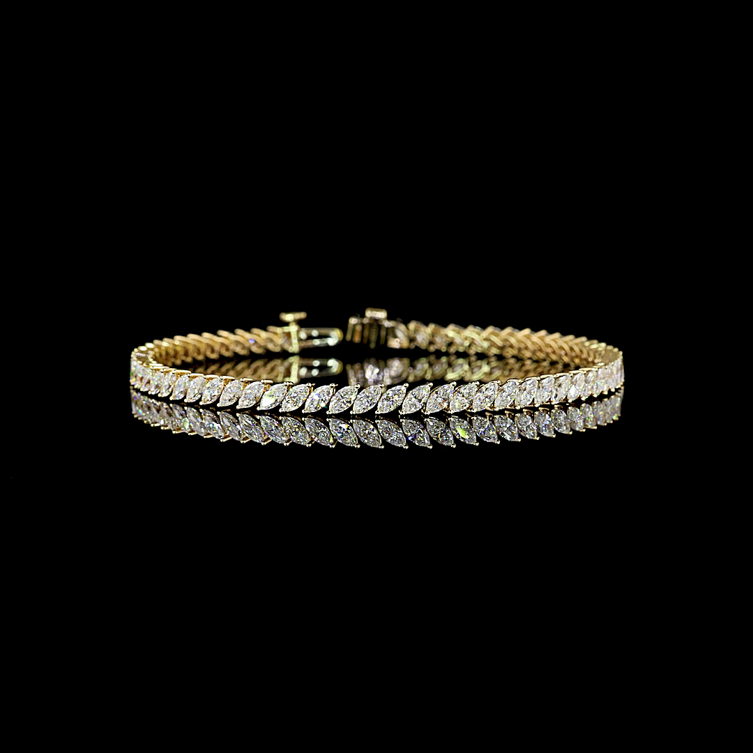 laura | 12.05 ct mixshaped diamond tennis bracelet in 14k yellow