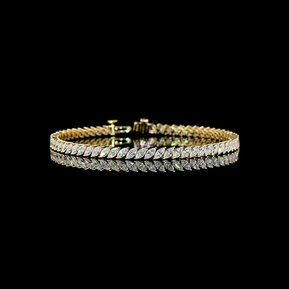 LAURA | 12.05 Ct MixShaped Diamond Tennis Bracelet in 14K Yellow