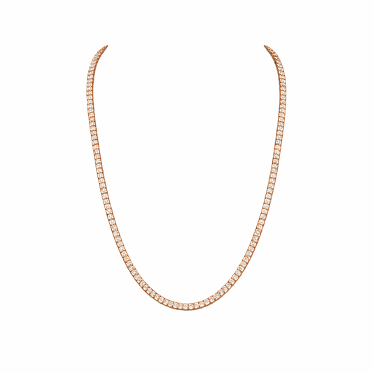 BEATRICE | 16.81 Ct Antique Cushion Diamond Tennis Necklace in 14K Rose Gold