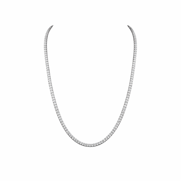BEATRICE | 16.81 Ct Antique Cushion Diamond Tennis Necklace in 14K White Gold