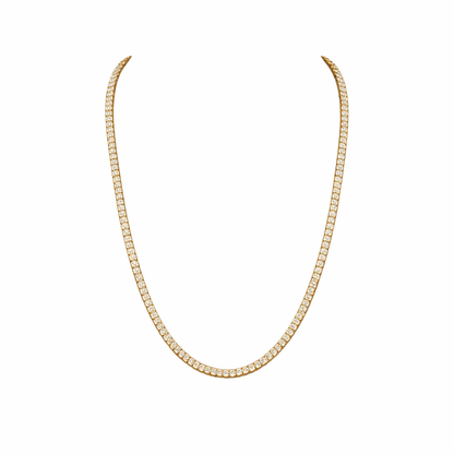 BEATRICE | 16.81 Ct Antique Cushion Diamond Tennis Necklace in 14K Yellow Gold