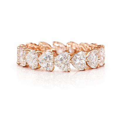 BELLA ETERNITE | 4.48 Ct Heart Shape Eternity Band in 14K ROSE GOLD - Lab Grown Diamond