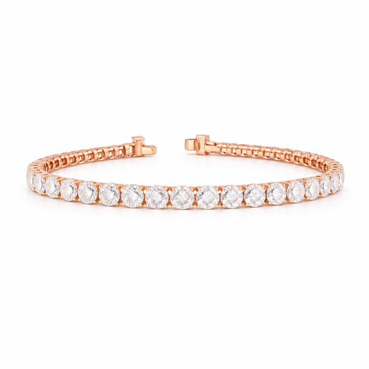 BLANCHE | 10.42 Ct Round Diamond Tennis Bracelet in 14K Rose Gold