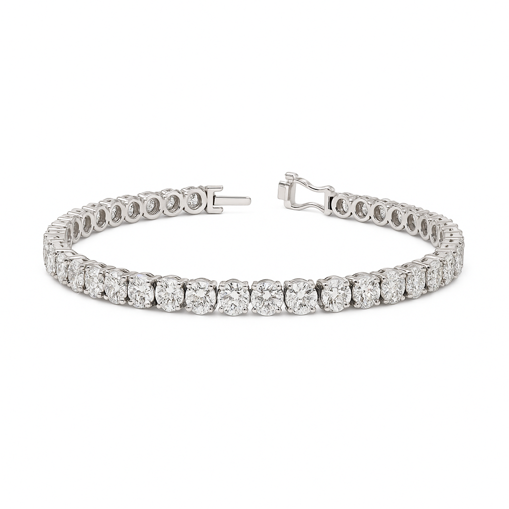 radiant | 16.03 ct oval diamond tennis bracelet in 14k white - lab grown diamonds