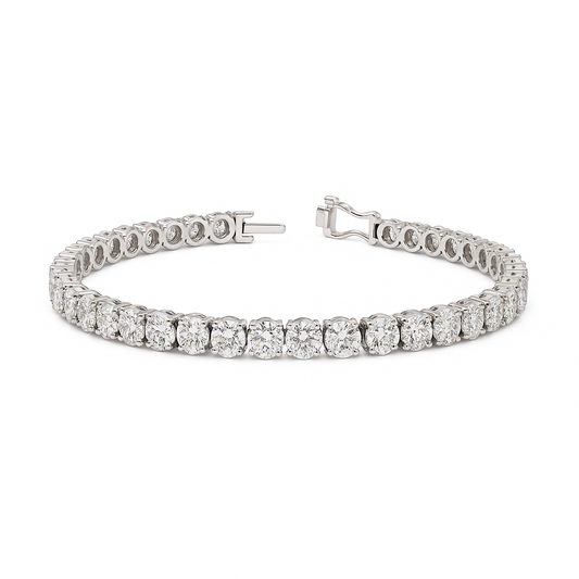 RADIANT | 16.03 Ct Oval Diamond Tennis Bracelet in 14K White - Lab Grown Diamonds
