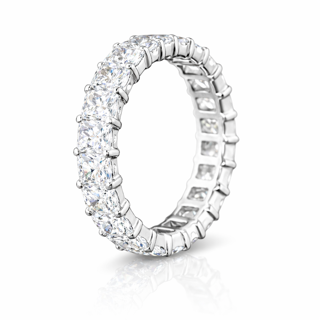 blaze | 3.38 ct radiant diamond full eternity band in 14k white gold - lab grown diamond