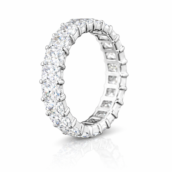 BLAZE | 3.38 CT Radiant Diamond Full Eternity Band in 14K White Gold - Lab Grown Diamond