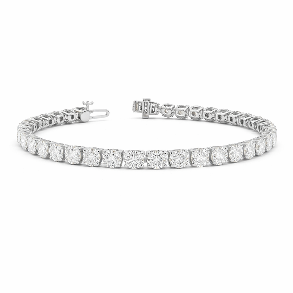 CALLIOPE | 11.98 Ct Round Diamond Tennis Bracelet in 14K White Gold