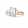 CATHERINE | 4.99ct Emerald Diamond 3-Stone Engagement Ring in| 18K White Gold - Lab Grown Diamond