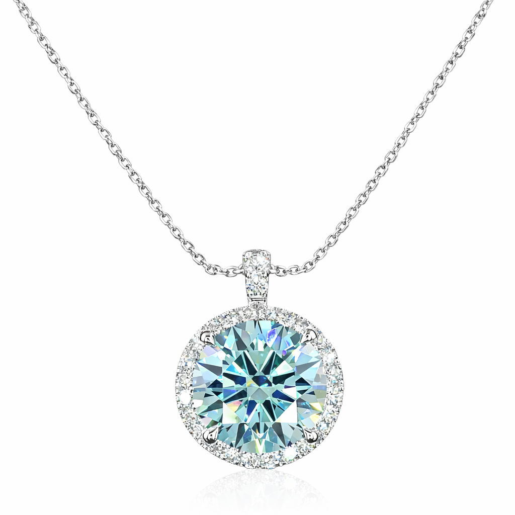 celeste aura 3.39 ct round halo pendant 14k white gold
