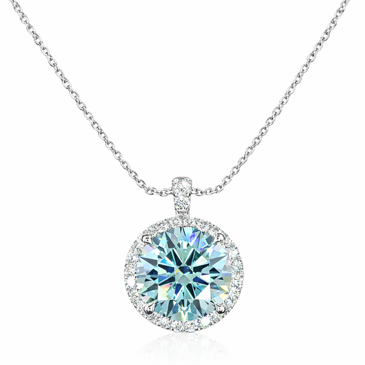 CELESTE AURA 3.39 Ct Round Halo Pendant 14K White Gold
