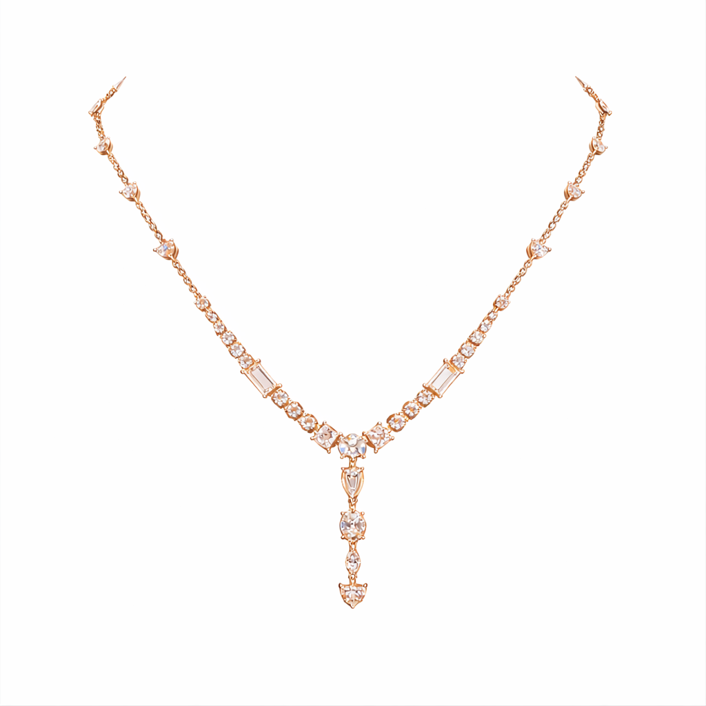 celestial | 8.87 ct fusion mixed-shape diamond necklace in 14k rose gold