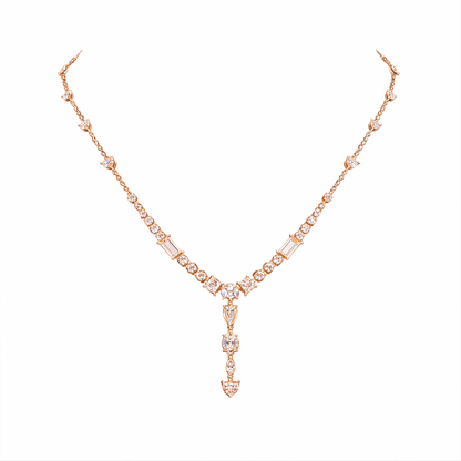 CELESTIAL | 8.87 Ct Fusion Mixed-Shape Diamond Necklace in 14K Rose Gold