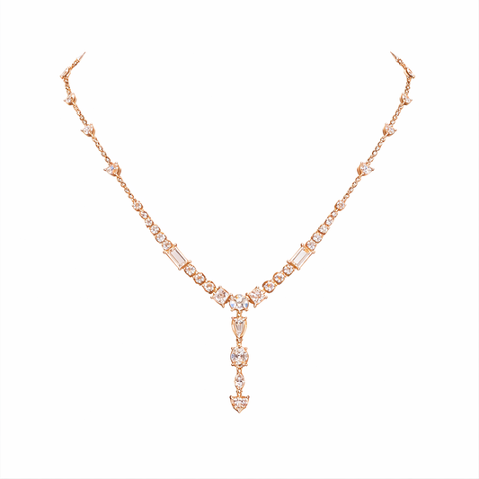 CELESTIAL | 8.87 Ct Fusion Mixed-Shape Diamond Necklace in 14K Rose Gold