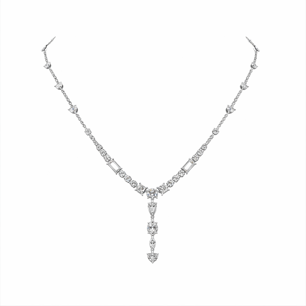 celestial | 8.87 ct fusion mixed-shape diamond necklace in 14k white gold